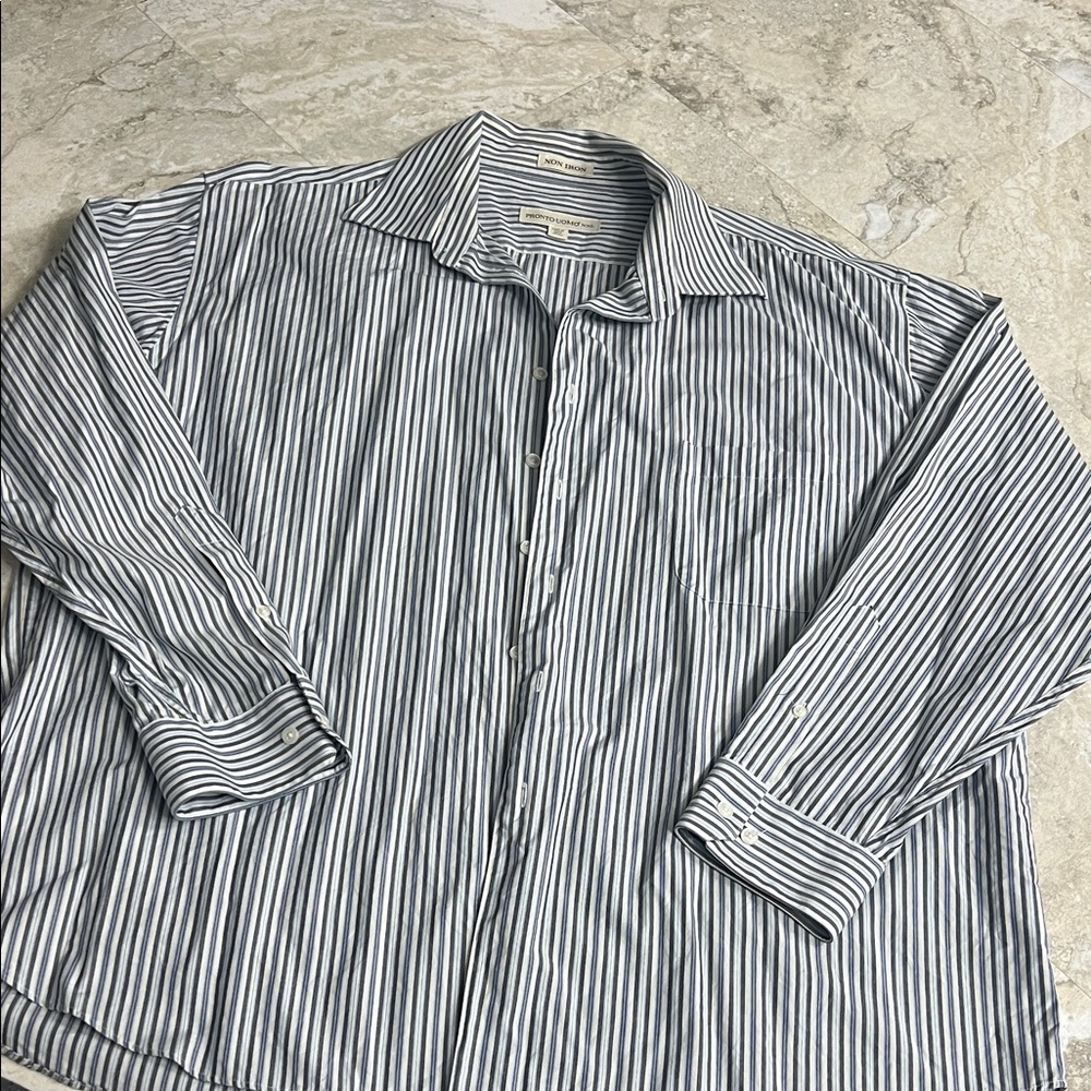 Pronto Uomo Black and White Striped Shirt